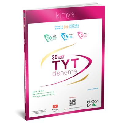 Üç Dört Beş Yayınları 2025 TYT Kimya 30 Deneme