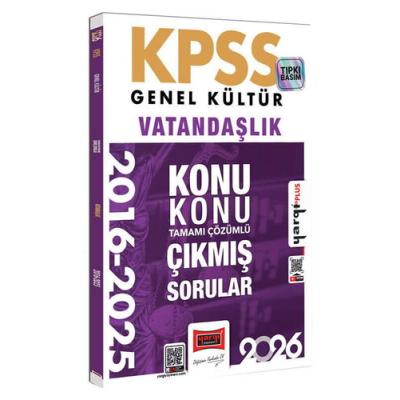 Yargı Yayınları 2026 KPSS Genel Kültür Vatandaşlık 2016-2026 Konu Konu Tamamı Çözümlü Çıkmış Sorular