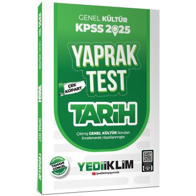 Yediiklim Yayınları 2025 KPSS Genel Kültür Tarih Çek Kopart Yaprak Test