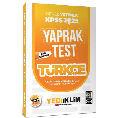 Yediiklim Yayınları 2025 KPSS Genel Yetenek Türkçe Çek Kopart Yaprak Test