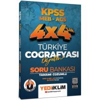 Yediiklim Yayınları 2025 KPSS MEB AGS 4X4 Öğreten Türkiye Coğrafyası Tamamı Çözümlü Soru Bankası