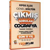 Yediiklim Yayınları 2025 KPSS Genel Kültür Lisans Coğrafya Konularına Göre Tamamı Çözümlü Son 11 Yıl Çıkmış Sorular