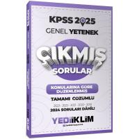 Yediiklim Yayınları 2025 KPSS Genel Yetenek Konularına Göre Düzenlenmiş Tamamı Çözümlü Çıkmış Sorular