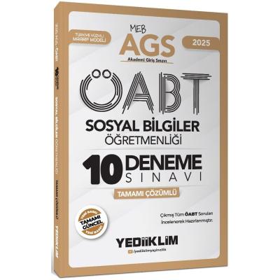 Yediiklim Yayınları 2025 MEB AGS ÖABT Sosyal Bilgiler Öğretmenliği Tamamı Çözümlü 10 Deneme Sınavı