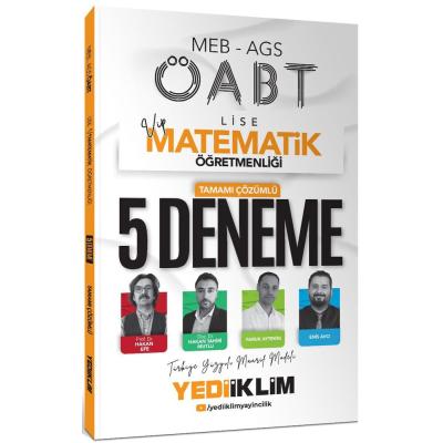 Yediiklim Yayınları 2025 MEB AGS ÖABT VİP Lise Matematik Öğretmenliği Tamamı Çözümlü 5 Deneme Sınavı
