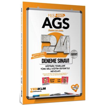 Yediiklim Yayınları 2025 MEB AGS Eğitimin Temelleri - Türk Milli Eğitim Sistemi İle Mevzuat Tamamı Çözümlü 24 Deneme