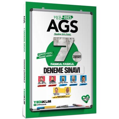 Yediiklim Yayınları 2025 MEB AGS Tamamı Çözümlü 7 Fasikül Fasikül Deneme Sınavı
