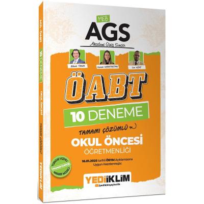 Yediiklim Yayınları 2025 MEB AGS ÖABT Okul Öncesi Öğretmenliği Tamamı Çözümlü 10 Deneme