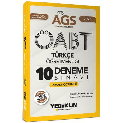 Yediiklim Yayınları 2025 MEB AGS ÖABT Türkçe Öğretmenliği Tamamı Çözümlü 10 Deneme Sınavı
