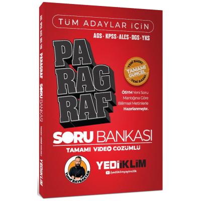 Yediiklim Yayınları AGS KPSS ALES DGS YKS Tüm Adaylar İçin Paragraf Tamamı Video Çözümlü Soru Bankası