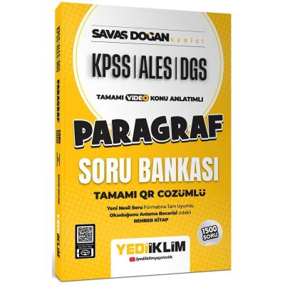 Yediiklim Yayınları KPSS ALES DGS Savaş Doğan Serisi Paragraf Tamamı Video Konu Anlatımlı ve Tamamı QR Çözümlü Soru Bankası