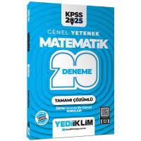 Yediiklim Yayınları 2025 KPSS Genel Yetenek Matematik Tamamı Çözümlü 20 Deneme