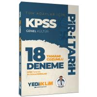 Yediiklim Yayınları KPSS Genel Kültür Tüm Adaylar İçin Pir-i Tarih Tamamı Çözümlü 18 Deneme