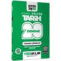 Yediiklim Yayınları 2025 KPSS Genel Kültür Tarih Tamamı Çözümlü 20 Deneme