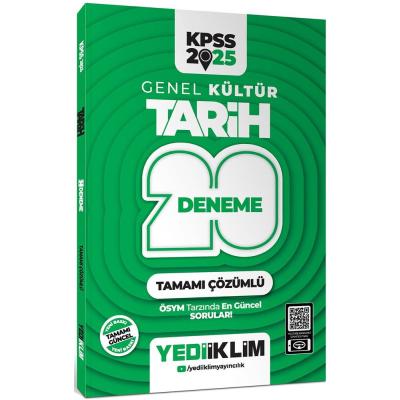 Yediiklim Yayınları 2025 KPSS Genel Kültür Tarih Tamamı Çözümlü 20 Deneme
