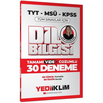 Yediiklim Yayınları 2025 KPSS MSÜ TYT Dil Bilgisi Tamamı Video Çözümlü Tüm Sınavlar için 30 Deneme