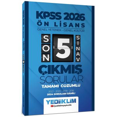 Yediiklim Yayınları 2026 Ön Lisans Genel Yetenek - Genel Kültür Tamamı Çözümlü Son 5 Sınav Çıkmış Sorular 2024 Soruları Dahil