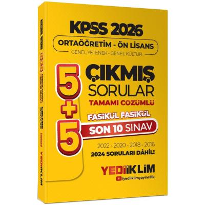 Yediiklim 2026 Ortaöğretim Ön Lisans Genel Yetenek Genel Kültür 5+5 Tamamı Çözümlü Son 10 Sınav Fasikül Fasikül Çıkmış Sorular