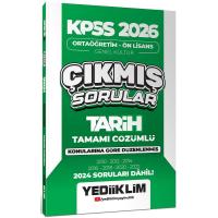 Yediiklim Yayınları KPSS 2026 Ortaöğretim-Önlisans Tarih Konularına Göre Çıkmış Sorular 2024 soruları dahil