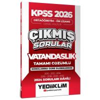 Yediiklim 2026 KPSS Ortaöğretim Ön Lisans Genel Kültür Vatandaşlık Tamamı Çözümlü Çıkmış Sorular 2024 soruları dahil