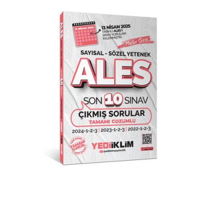 Yediiklim Yayınları ALES Master Serisi Sayısal Sözel Yetenek Tamamı Çözümlü Son 10 Sınav Çıkmış Sorular