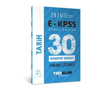 Yediiklim Yayınları 2026 E KPSS Tüm Adaylar İçin Genel Kültür Tarih Tamamı Çözümlü 30 Deneme Sınavı