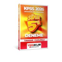 Yediiklim Yayınları 2026 KPSS Ortaöğretim-Önlisans Genel Yetenek Genel Kültür Tamamı Çözümlü Süper 5 Deneme
