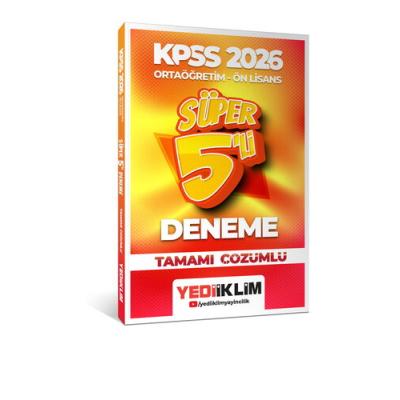 Yediiklim Yayınları 2026 KPSS Ortaöğretim-Önlisans Genel Yetenek Genel Kültür Tamamı Çözümlü Süper 5 Deneme