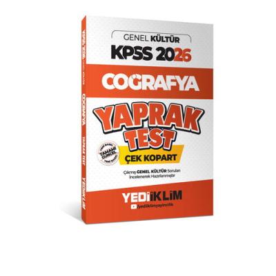 Yediiklim Yayınları 2026 KPSS Genel Kültür Coğrafya Çek Kopart Yaprak Test