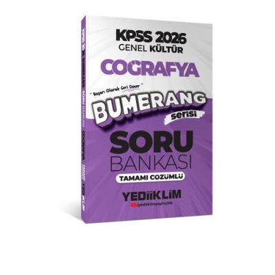 Yediiklim Yayınları 2026 KPSS Genel Kültür Bumerang Coğrafya Tamamı Çözümlü Soru Bankası