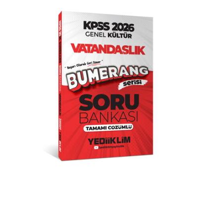 Yediiklim Yayınları 2026 KPSS Genel Kültür Bumerang Vatandaşlık Tamamı Çözümlü Soru Bankası