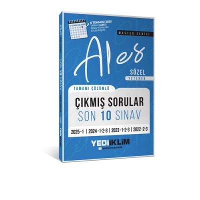 Yediiklim Yayınları ALES Master Serisi Sözel Yetenek Tamamı Çözümlü Son 10 Sınav Çıkmış Sorular 6 Temmuz 2025 Ales-2 Ekli)