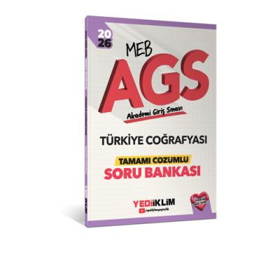 Yediiklim Yayınları 2026 MEB AGS Türkiye Coğrafyası Tamamı Çözümlü Soru Bankası 