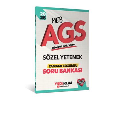 Yediiklim Yayınları 2026 MEB AGS Sözel Yetenek Tamamı Çözümlü Soru Bankası