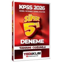 Yediiklim Yayınları 2026 KPSS Genel Yetenek Genel Kültür Tamamı Çözümlü Süper 5 li Deneme