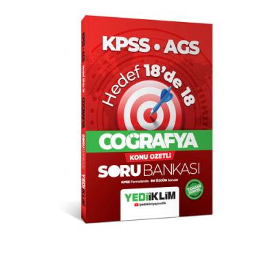 Yediiklim Yayınları KPSS AGS Coğrafya Hedef 18'de 18 Konu Özetli Soru Bankası