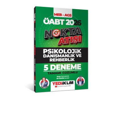 Yediiklim Yayınları 2026 ÖABT MEB - AGS Nokta Atışı Psikolojik Danışmanlık ve Rehberlik Tamamı Çözümlü 5 Deneme