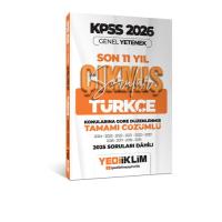 Yediiklim 2026 KPSS Genel Yetenek Türkçe Konularına Göre Tamamı Çözümlü Son 11 Yıl Çıkmış Sorular