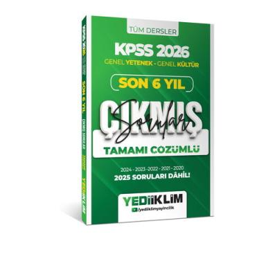 Yediiklim 2026 KPSS Genel Yetenek Genel Kültür Son 6 Yıl Tamamı Çözümlü Çıkmış Sorular 
