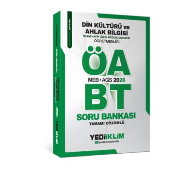 Yediiklim 2026 MEB AGS ÖABT Din Kültürü Ve Ahlak Bilgisi Öğretmenliği  Tamamı Çözümlü Soru Bankası
