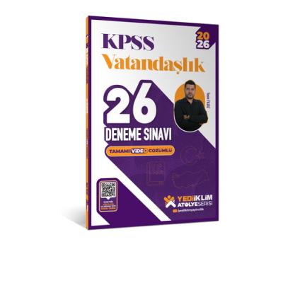 Yediiklim Yayınları  2026 KPSS Vatandaşlık Tamamı Video Çözümlü 26 Deneme Sınavı 