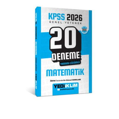 Yediiklim Yayınları KPSS 2026 Genel Yetenek Matematik Tamamı Çözümlü 20 Deneme