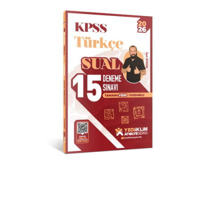 Yediiklim Yayınları 2026 KPSS Atölye Serisi Türkçe Sual Tamamı Video Çözümlü 15 Deneme Sınavı
