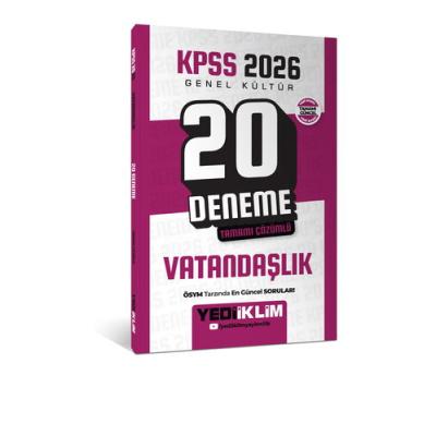 Yediiklim Yayınları KPSS 2026 Genel Kültür Vatandaşlık Tamamı Çözümlü 20 Deneme
