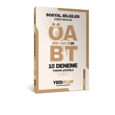 Yediiklim Yayınları 2026 AGS ÖABT Sosyal Bilgiler Öğretmenliği Tamamı Çözümlü 10 Deneme Sınavı