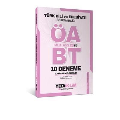 Yediiklim Yayınları 2026 AGS ÖABT Türk Dili Ve Edebiyatı Öğretmenliği Tamamı Çözümlü 10 Deneme Sınavı