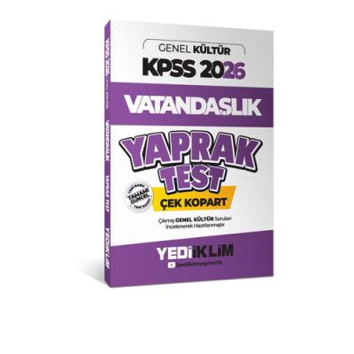 Yediiklim Yayınları 2026 KPSS Genel Kültür Vatandaşlık Çek Kopart Yaprak Test