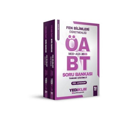 Yediiklim Yayınları 2026 MEB AGS ÖABT Fen Bilimleri Öğretmenliği Tamamı Çözümlü Soru Bankası 2 Cilt