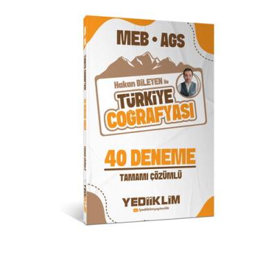 Yediiklim Yayınları MEB AGS Hakan Bileyen ile Türkiye Coğrafyası Tamamı Çözümlü 40 Deneme Sınavı