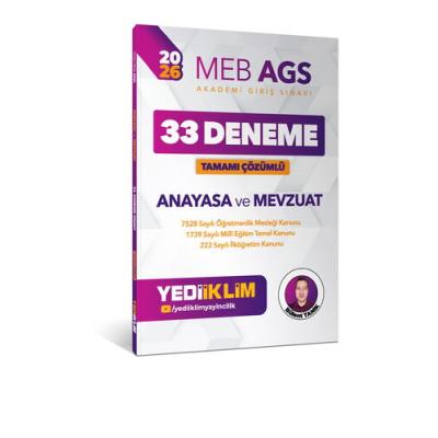 Yediiklim Yayınları 2026 MEB AGS Anayasa ve Mevzuat Tamamı Çözümlü 33 Deneme
